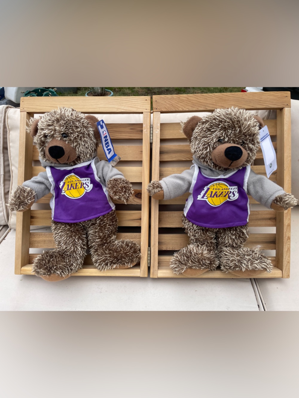 NBA Los Angeles Lakers Brown Plush Bear with Purple Jersey
